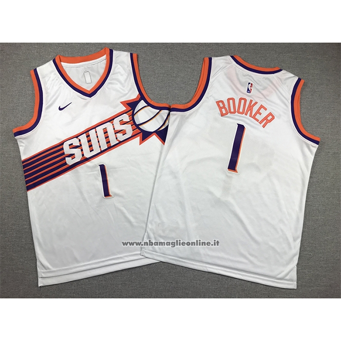 Maglia Bambino Phoenix Suns Devin Booker #1 Association 2023-24 Bianco
